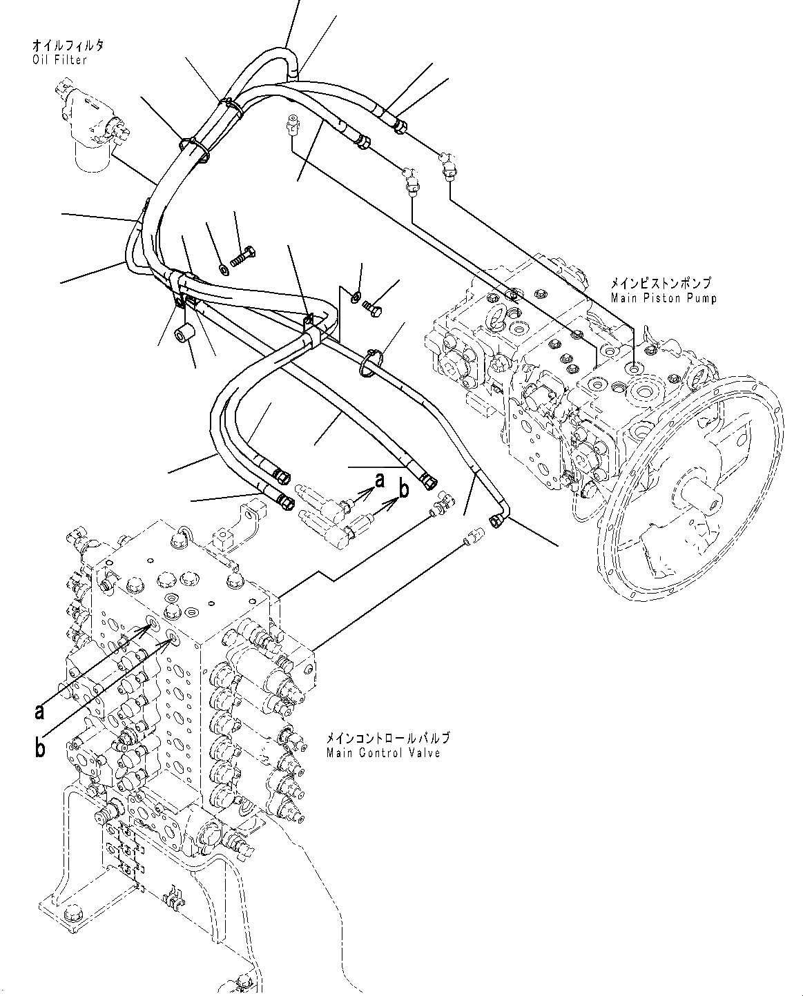 Схема запчастей Komatsu PC270LC-8 - LS ТРУБЫ (№7-) LS ТРУБЫ, -АКТУАТОР