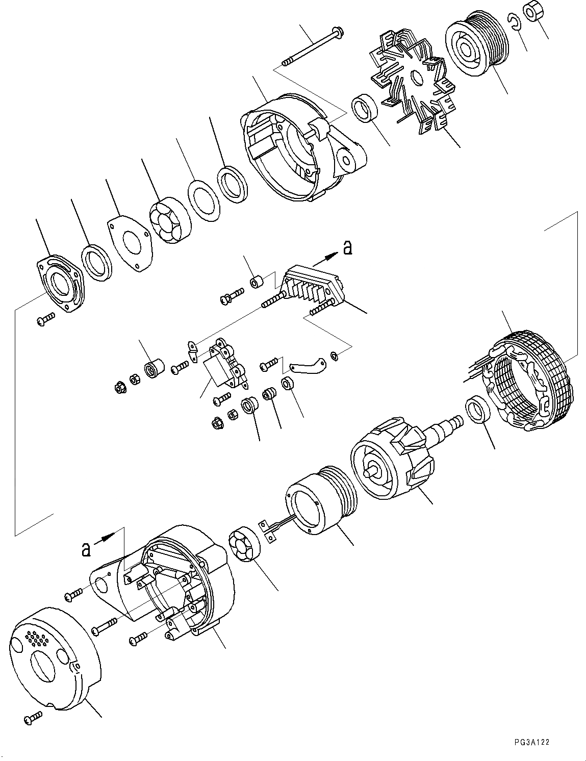 Схема запчастей Komatsu SAA6D107E-1E - ГЕНЕРАТОР (№79-) ГЕНЕРАТОР, AMP. УПЛОТНЕНИЕED, ДЛЯ ЗАПЫЛЕНН МЕСТН. ARRANGEMENT