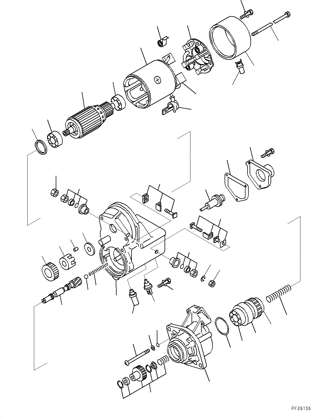 Схема запчастей Komatsu SAA6D107E-1E - СТАРТЕР (№79-) СТАРТЕР, .KW