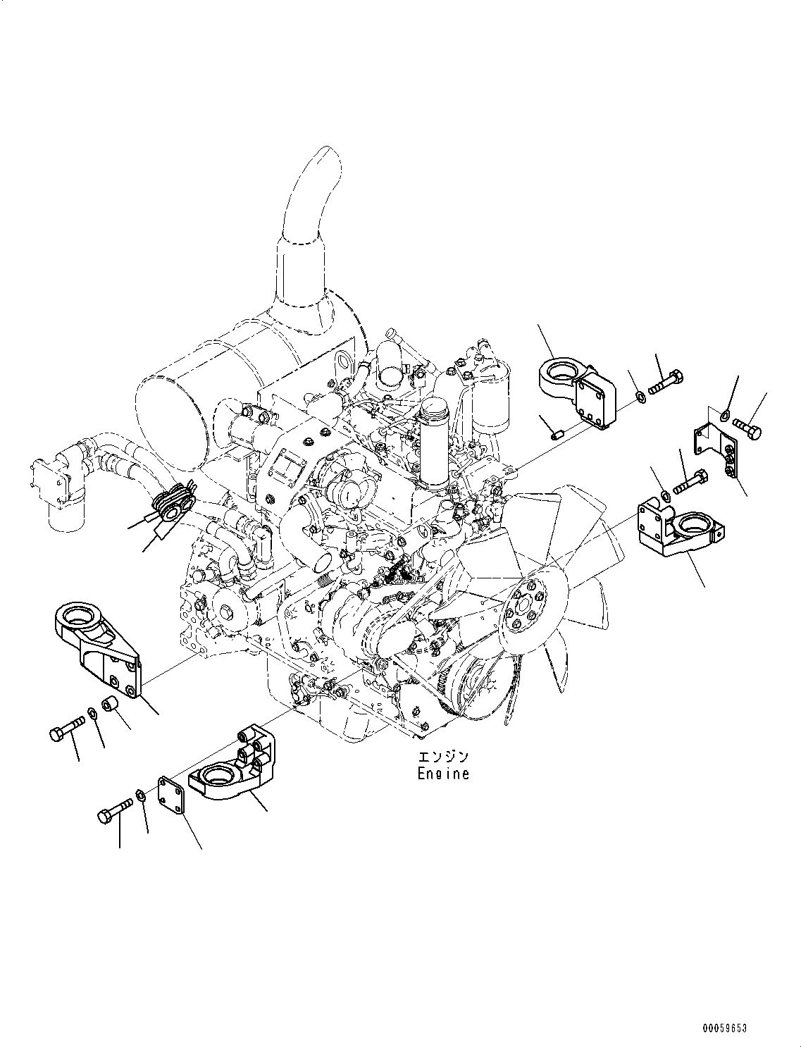 Схема запчастей Komatsu PC138US-8 - КРЕПЛЕНИЕ ДВИГАТЕЛЯ, КОРПУС (№-) КРЕПЛЕНИЕ ДВИГАТЕЛЯ