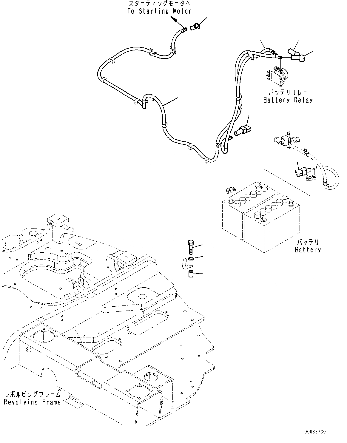 Схема запчастей Komatsu PC138US-8 - ЭЛЕКТРИКА, STARTING ПРОВОДКА (№-) ЭЛЕКТРИКА, С AMP. ГЕНЕРАТОР, ДЛЯ АВСТРАЛИИ