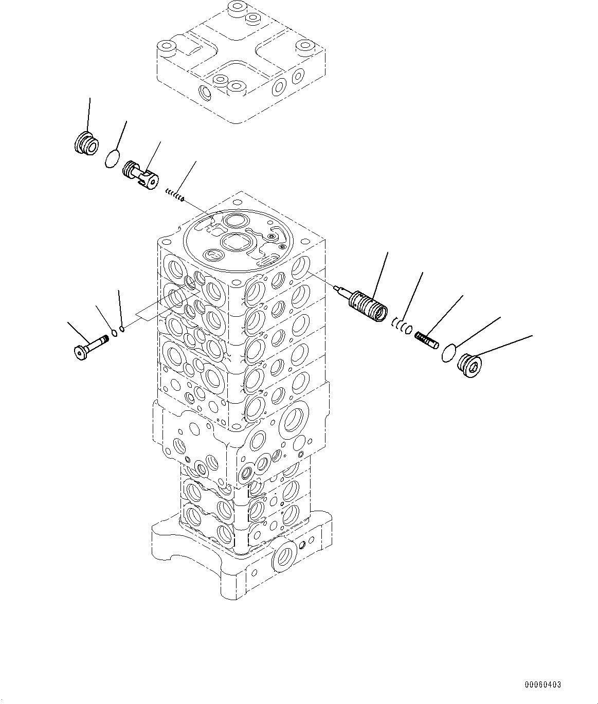 Схема запчастей Komatsu PC138US-8 - УПРАВЛЯЮЩ. КЛАПАН, ВНУТР. ЧАСТИ (/) (№-) УПРАВЛЯЮЩ. КЛАПАН, 9-СЕКЦИОНН., С -ДОПОЛН. АКТУАТОР ТРУБЫ