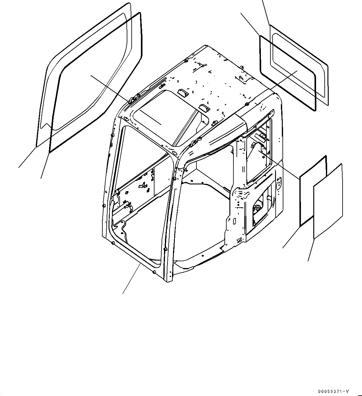 Схема запчастей Komatsu PC138US-8 - КАБИНА, КОРПУС КАБИНЫ (№-) КАБИНА, КАБИНА ROPS, ДВЕРЬ РАМА, АНГЛ., KOMTRAX