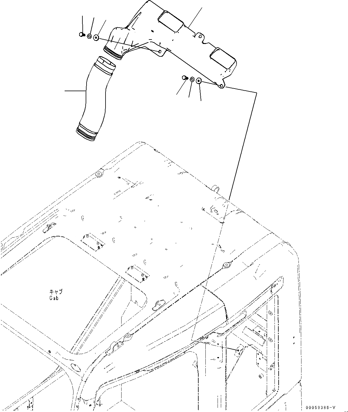 Схема запчастей Komatsu PC138US-8 - КАБИНА, ВОЗДУХОВОДЫ (№-) КАБИНА, С DUSTЗАЩИТА COVER, С УДЛИНН. ВПУСК ВОЗДУХА