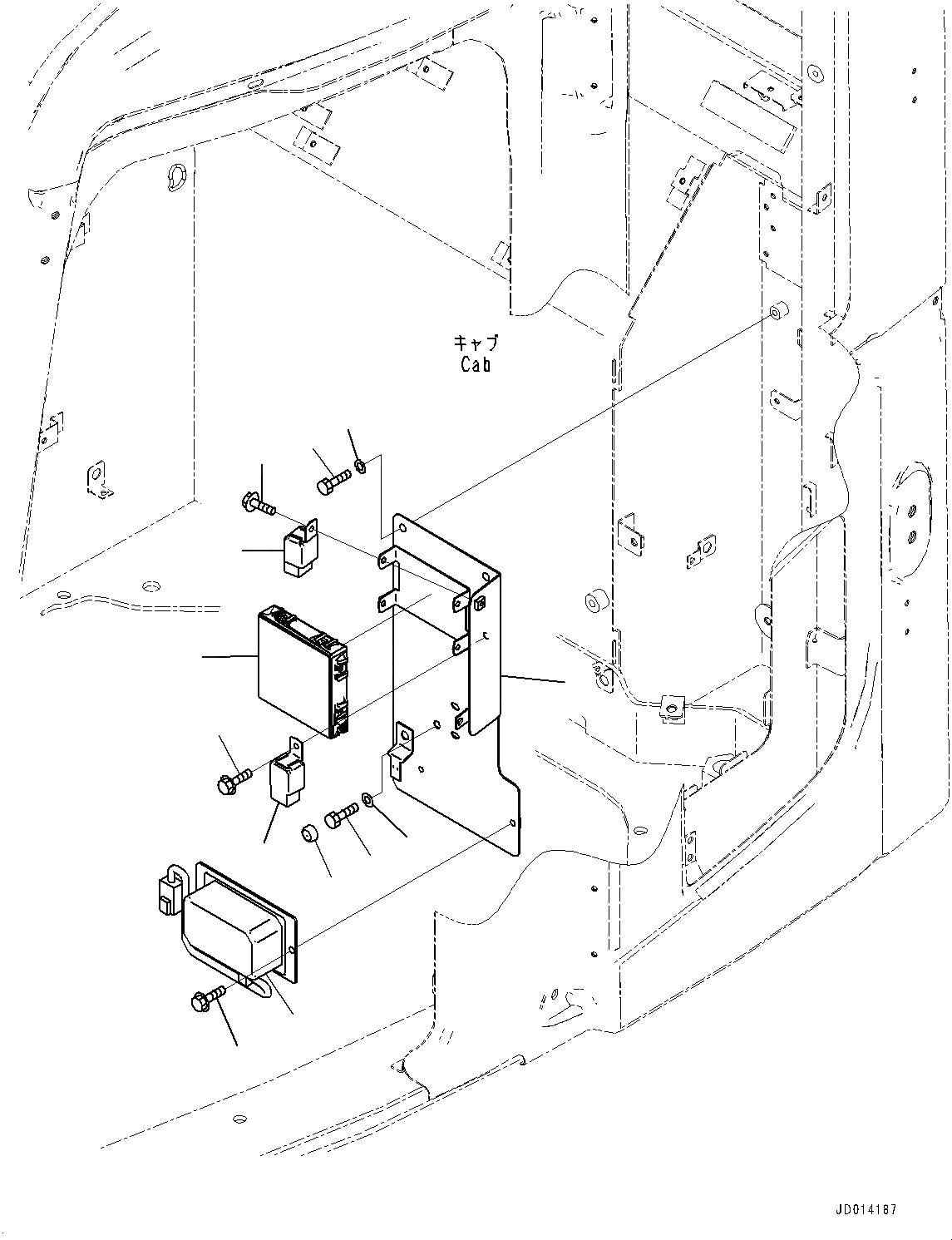 Схема запчастей Komatsu PC138US-8 - КАБИНА, SUB ПЛАСТИНА И РЕЛЕ (№-) КАБИНА, КАБИНА ROPS, ДВЕРЬ РАМА, АНГЛ., KOMTRAX