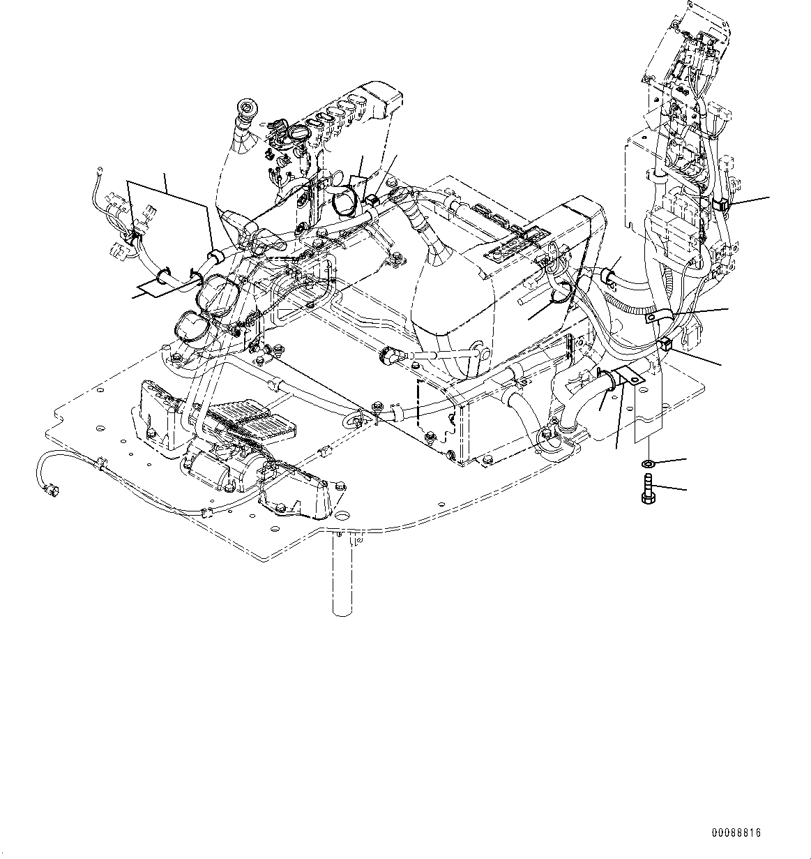 Схема запчастей Komatsu PC138US-8 - ПЕРЕДН. COVER, ПРОВОДКА КРЕПЛЕНИЕ (№-) ПЕРЕДН. COVER, С ЭКСТРЕНН. СТОП ПЕРЕКЛЮЧАТЕЛЬ