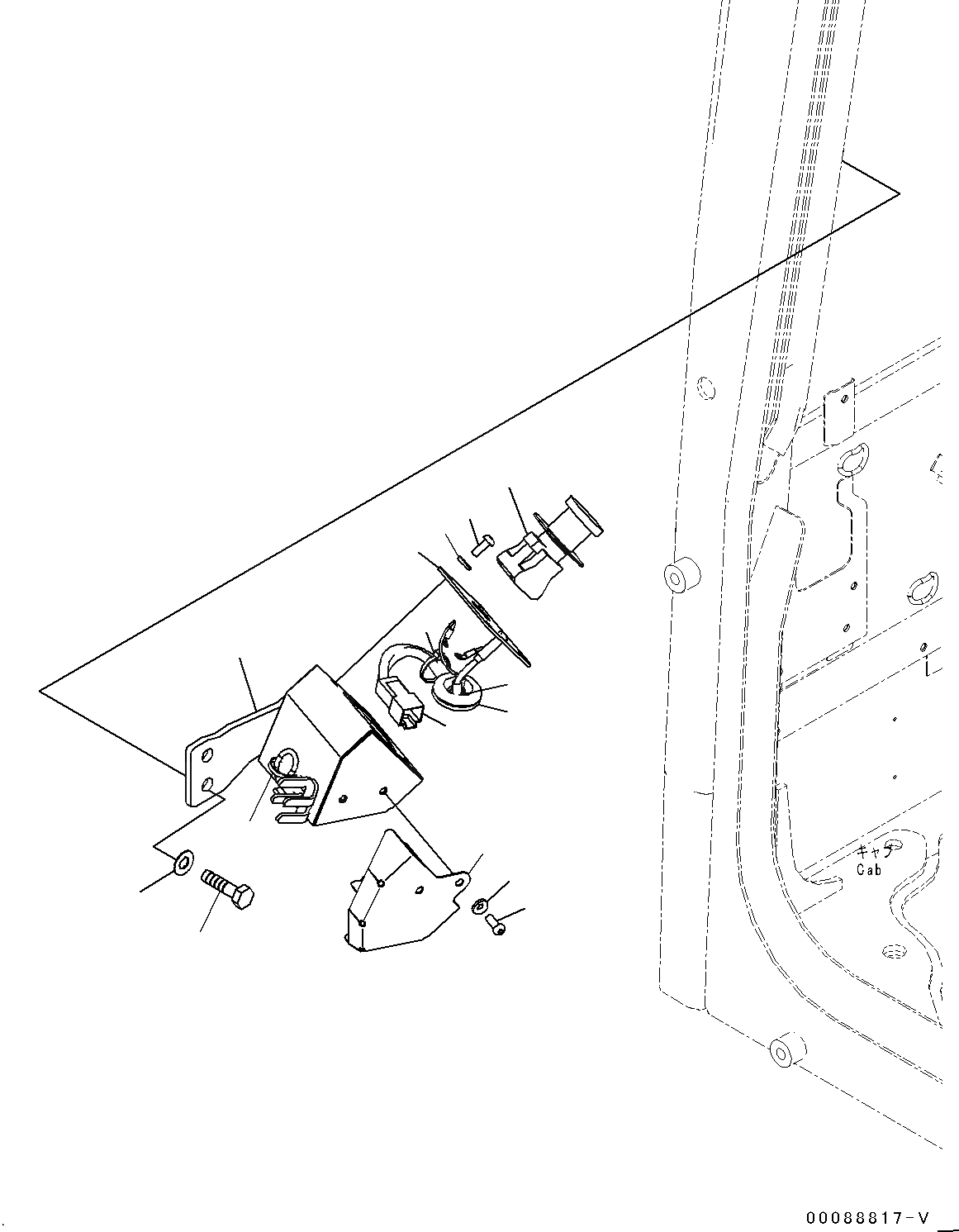 Схема запчастей Komatsu PC138US-8 - ПЕРЕДН. COVER, ПЕРЕКЛЮЧАТЕЛЬ (№-) ПЕРЕДН. COVER, С ЭКСТРЕНН. СТОП ПЕРЕКЛЮЧАТЕЛЬ