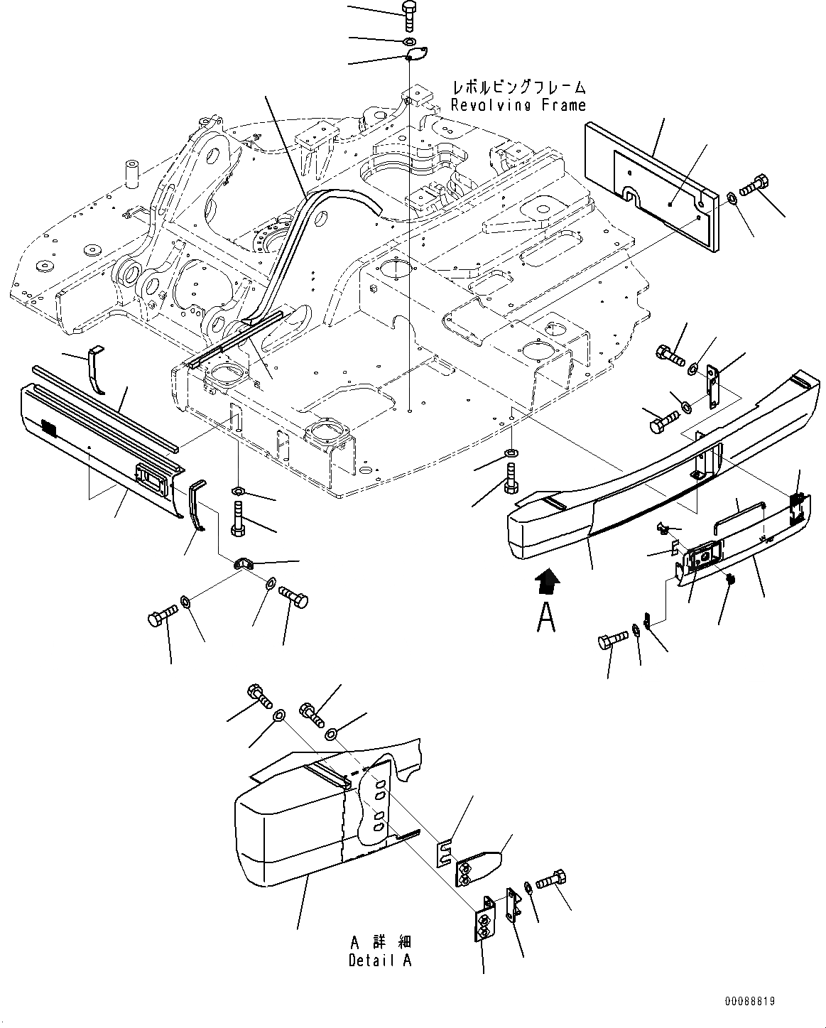 Схема запчастей Komatsu PC138US-8 - ЛЕВ. COVER, ОСНОВНАЯ РАМА КРЫШКА(№-) ЛЕВ. COVER, ДЛЯ АВСТРАЛИИ