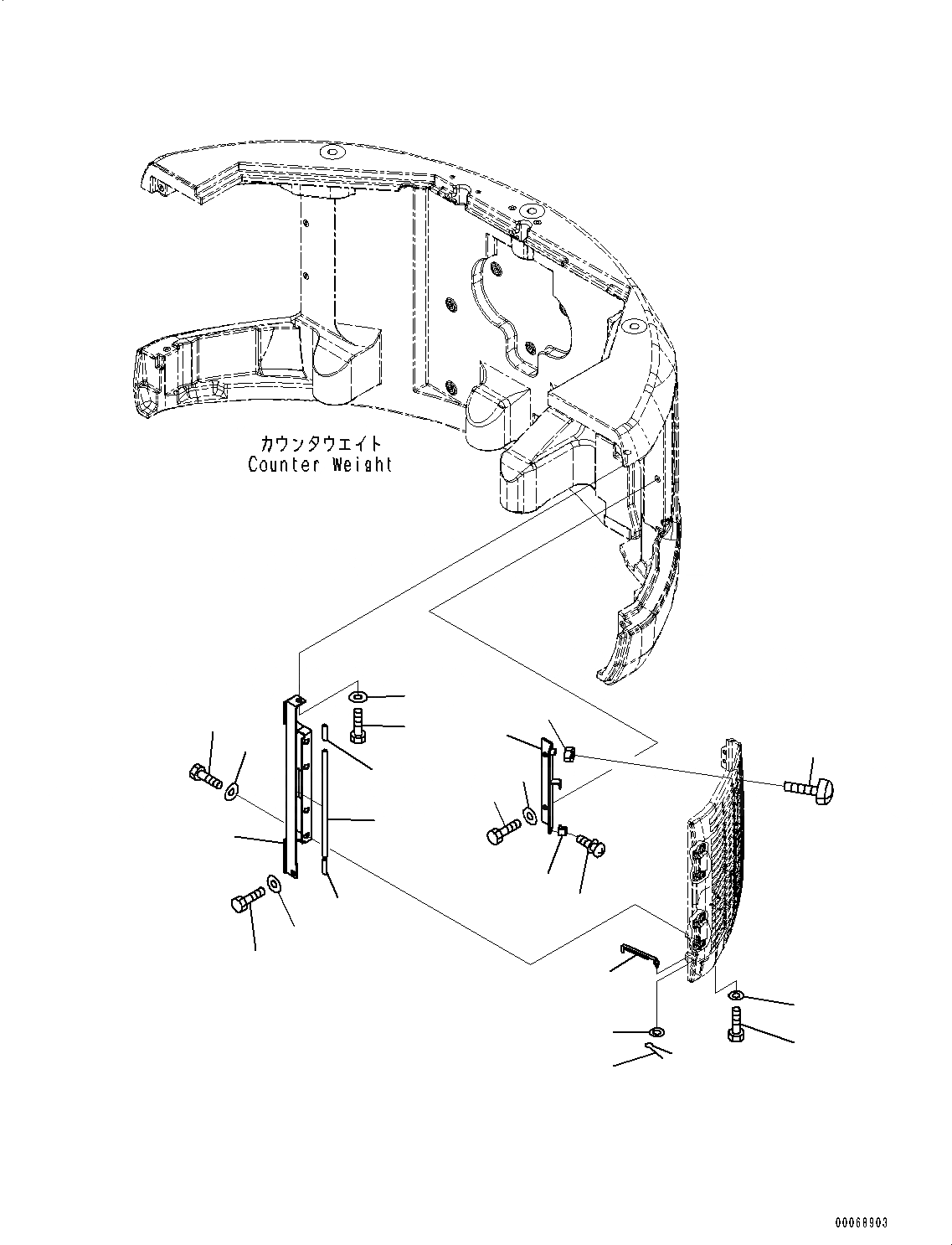 Схема запчастей Komatsu PC138US-8 - ЛЕВ. COVER, ПРОТИВОВЕС КРЫШКА(/) (№-) ЛЕВ. COVER