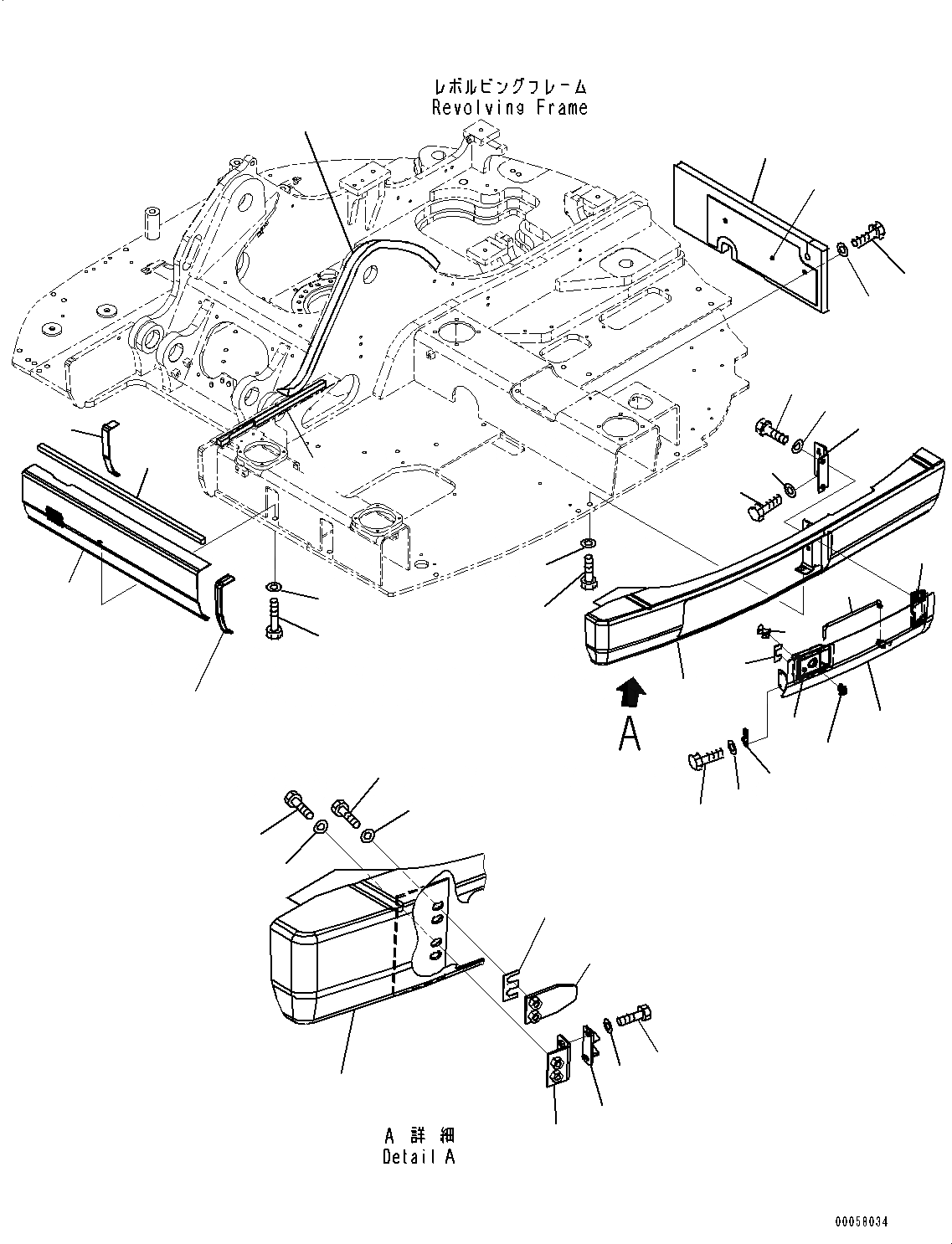 Схема запчастей Komatsu PC138US-8 - ЛЕВ. COVER, ОСНОВНАЯ РАМА КРЫШКА(№-) ЛЕВ. COVER