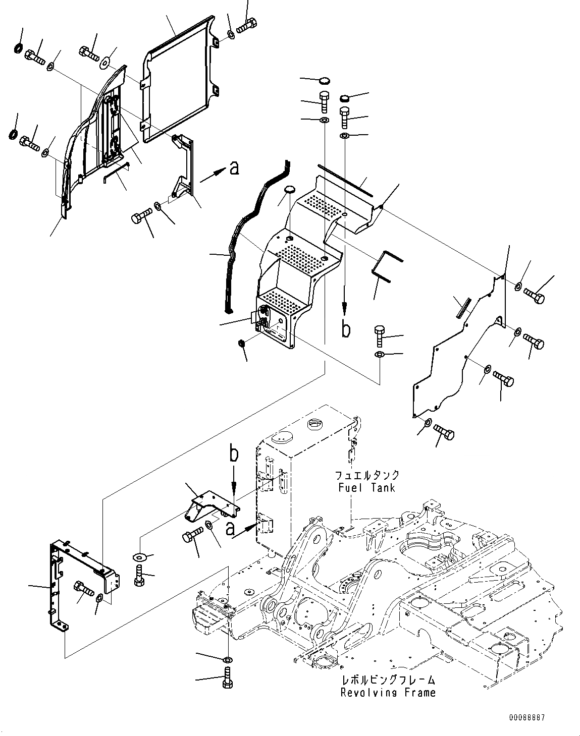 Схема запчастей Komatsu PC138US-8 - ПЕРЕДН. КРЫШКА(№-) ПЕРЕДН. COVER