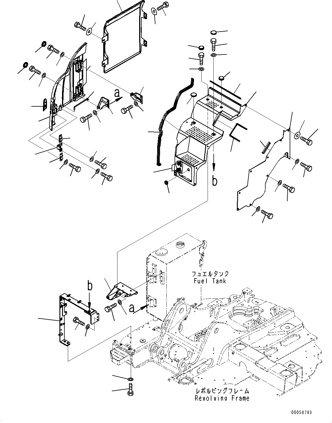 Схема запчастей Komatsu PC138US-8 - ПЕРЕДН. КРЫШКА(№-) ПЕРЕДН. COVER, PROVISION ДЛЯ РЕГУЛИР. 2-СЕКЦИОНН. СТРЕЛА, .M