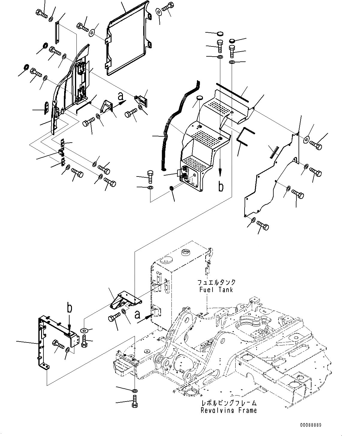 Схема запчастей Komatsu PC138US-8 - ПЕРЕДН. КРЫШКА(№-) ПЕРЕДН. COVER, С -ДОПОЛН. АКТУАТОР ТРУБЫ, ДЛЯ АВСТРАЛИИ