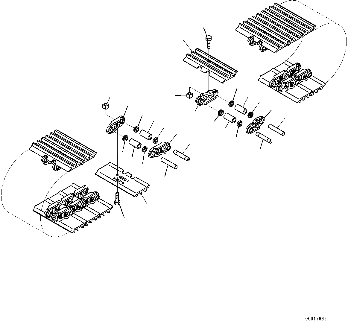 Схема запчастей Komatsu PC138US-8 - ГУСЕНИЦЫ ASSEMBLY (№-) ГУСЕНИЦЫ ASSEMBLY, ОТВЕРСТИЕD ТРОЙНОЙ ГРУНТОЗАЦЕП. SHOE, MM ШИР., СМАЗ. УПЛОТНЕНИЕED ТИП