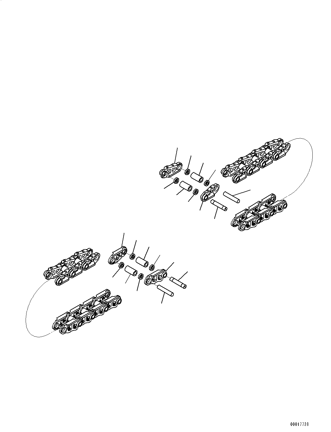 Схема запчастей Komatsu PC138US-8 - ГУСЕН. ЦЕПЬ ASSEMBLY (№-) ГУСЕН. ЦЕПЬ ASSEMBLY