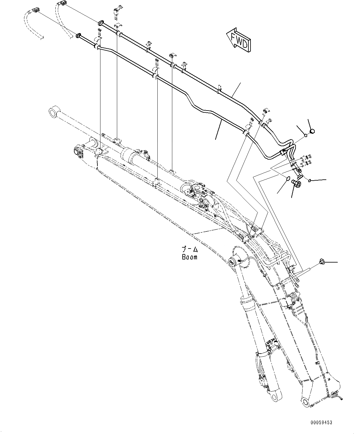 Схема запчастей Komatsu PC138US-8 - СТРЕЛА, ТРУБЫ СТРЕЛЫ (№-) СТРЕЛА, M, PROVISION ДЛЯ -ДОПОЛН. АКТУАТОР ТРУБЫ, НИЗ. BACK PRESSURE