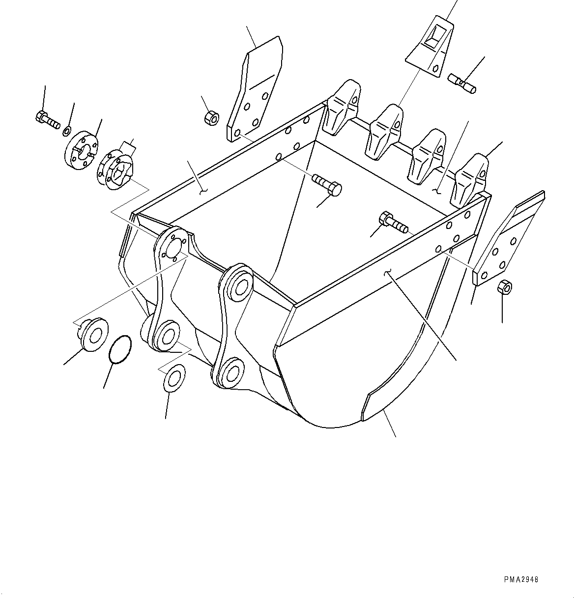 Схема запчастей Komatsu PC138US-8 - КОВШ (№-) КОВШ, .M, 99MM ШИР., ГОРИЗОНТАЛЬН. ПАЛЕЦ