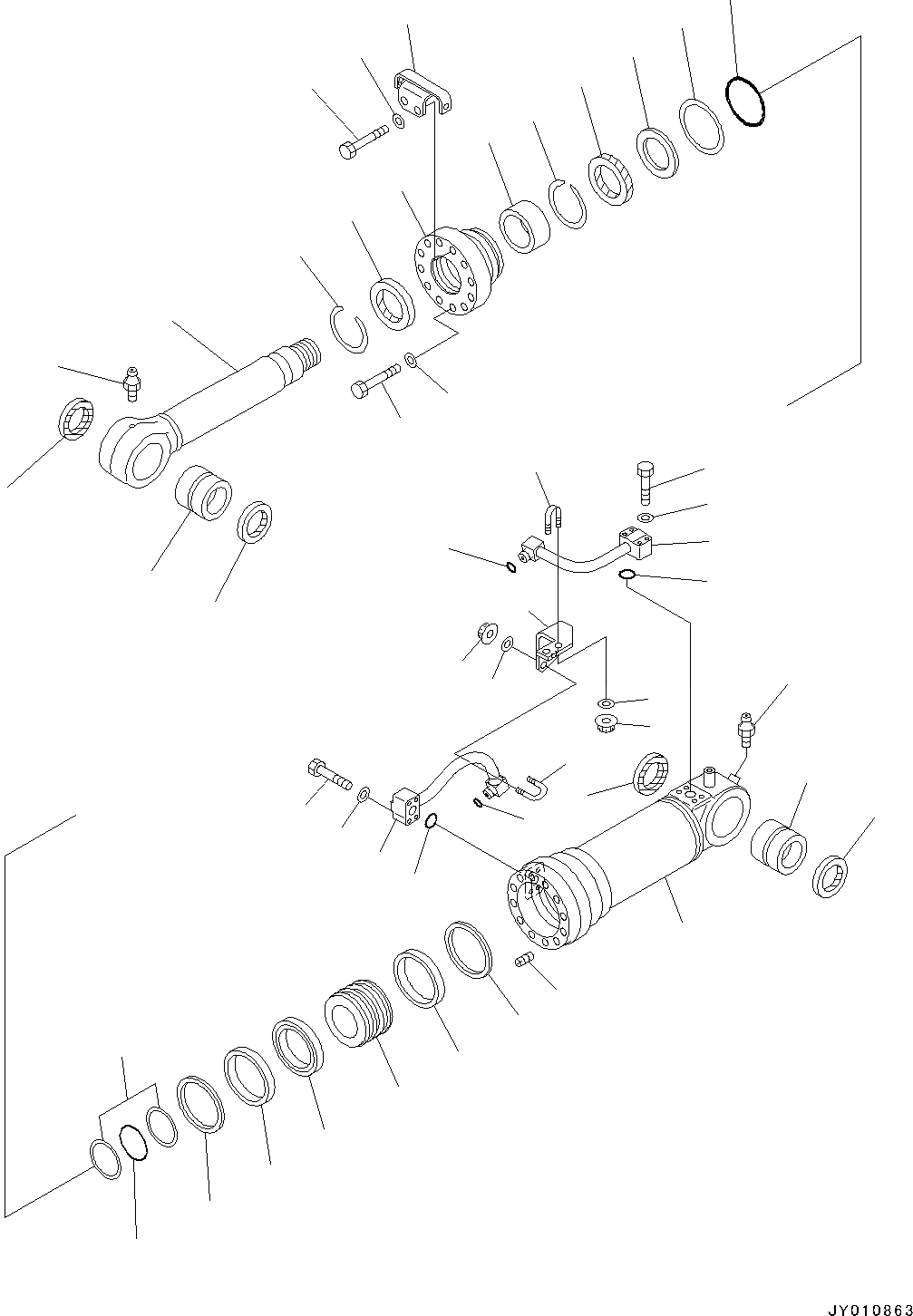 Схема запчастей Komatsu PC138US-8 - ЦИЛИНДР ОТВАЛА, ПРАВ. (№-) ЦИЛИНДР ОТВАЛА