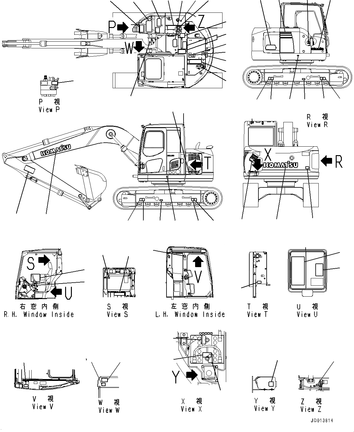 Схема запчастей Komatsu PC138US-8 - МАРКИРОВКА (№-) МАРКИРОВКА, ДЛЯ АНГЛ., США И PUERTO RICO