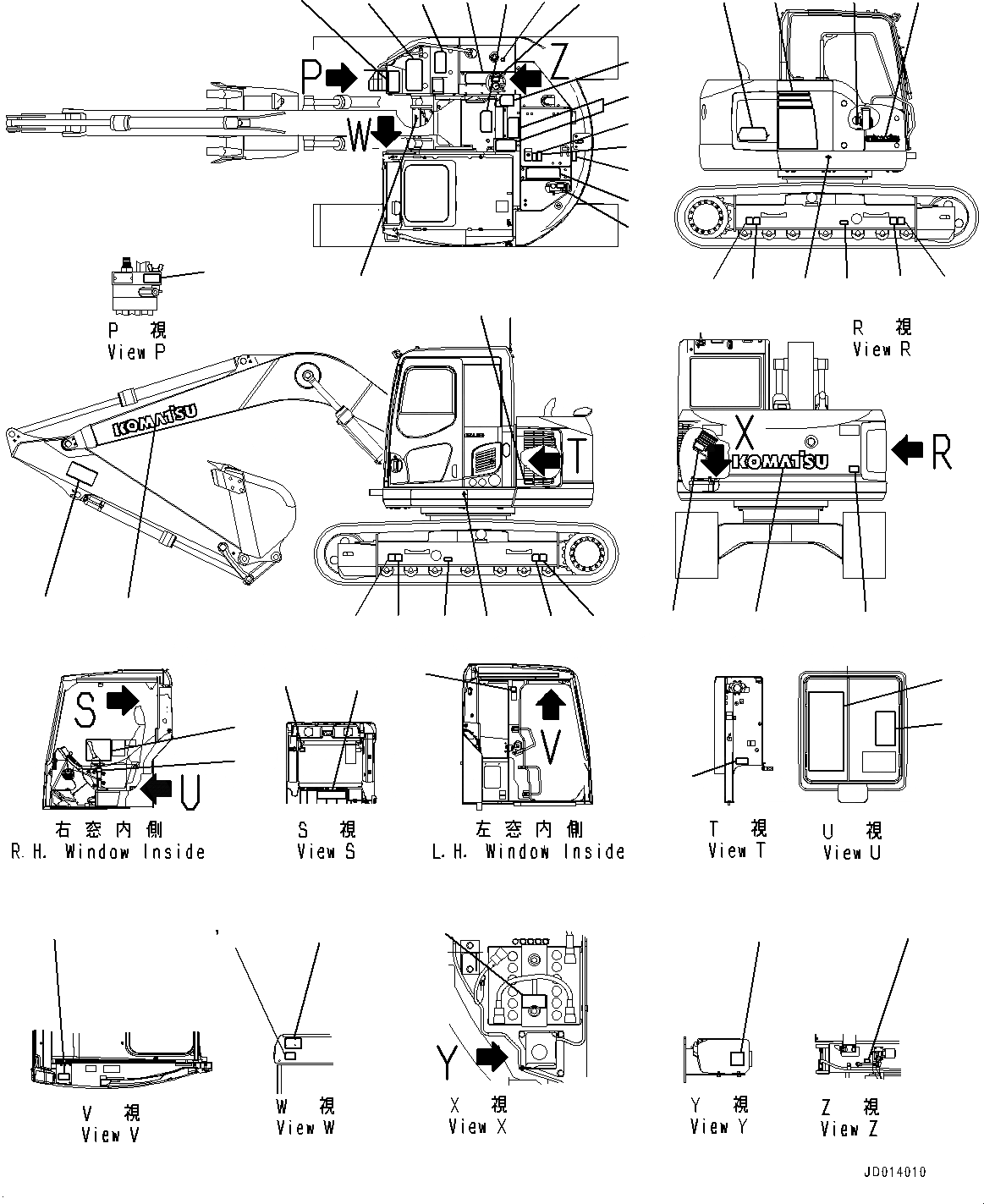 Схема запчастей Komatsu PC138US-8 - МАРКИРОВКА (№-) МАРКИРОВКА, АНГЛ.