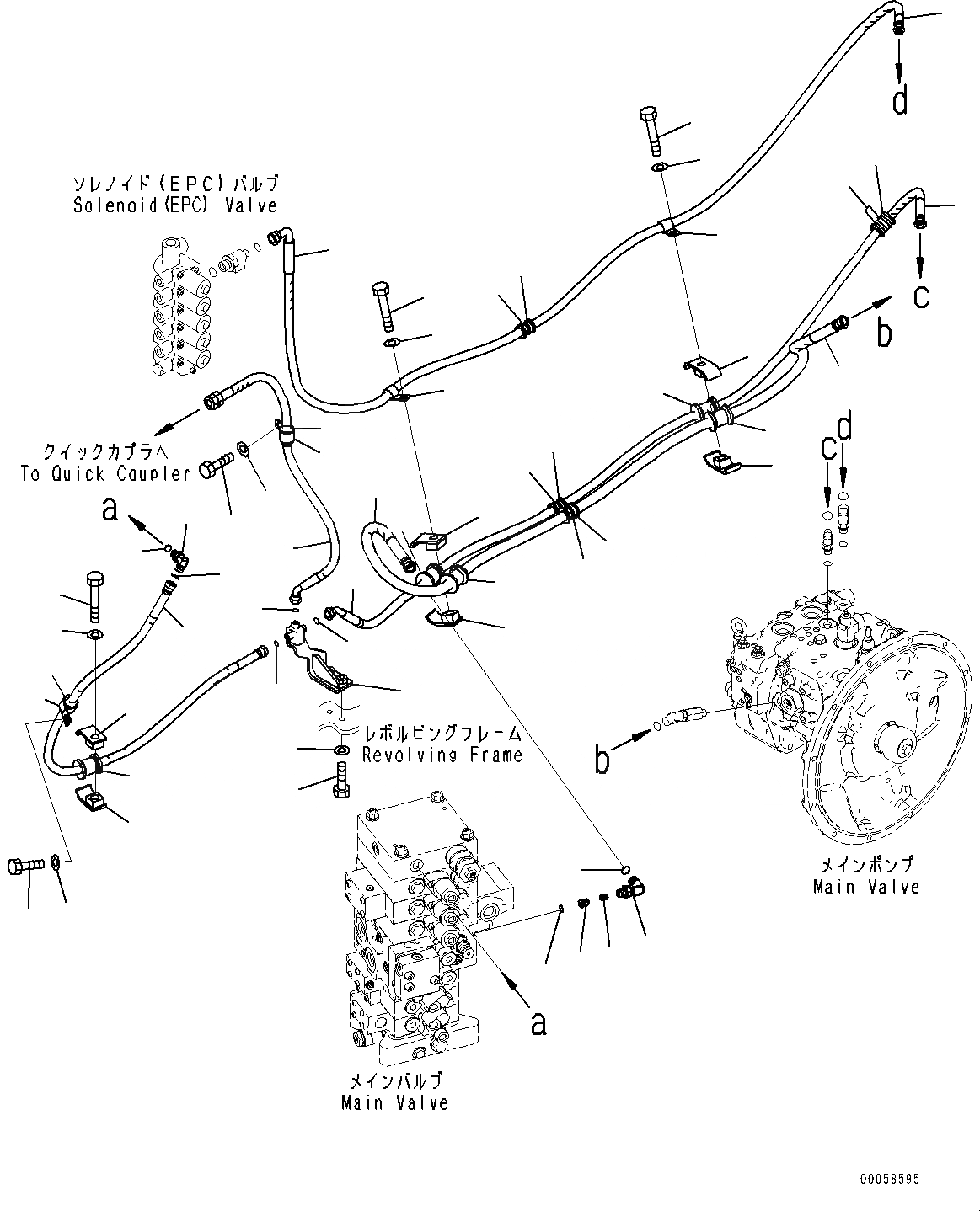 Схема запчастей Komatsu PC138US-8 - LS ТРУБЫ, (№-9) LS ТРУБЫ, ЕС ARRANGEMENT