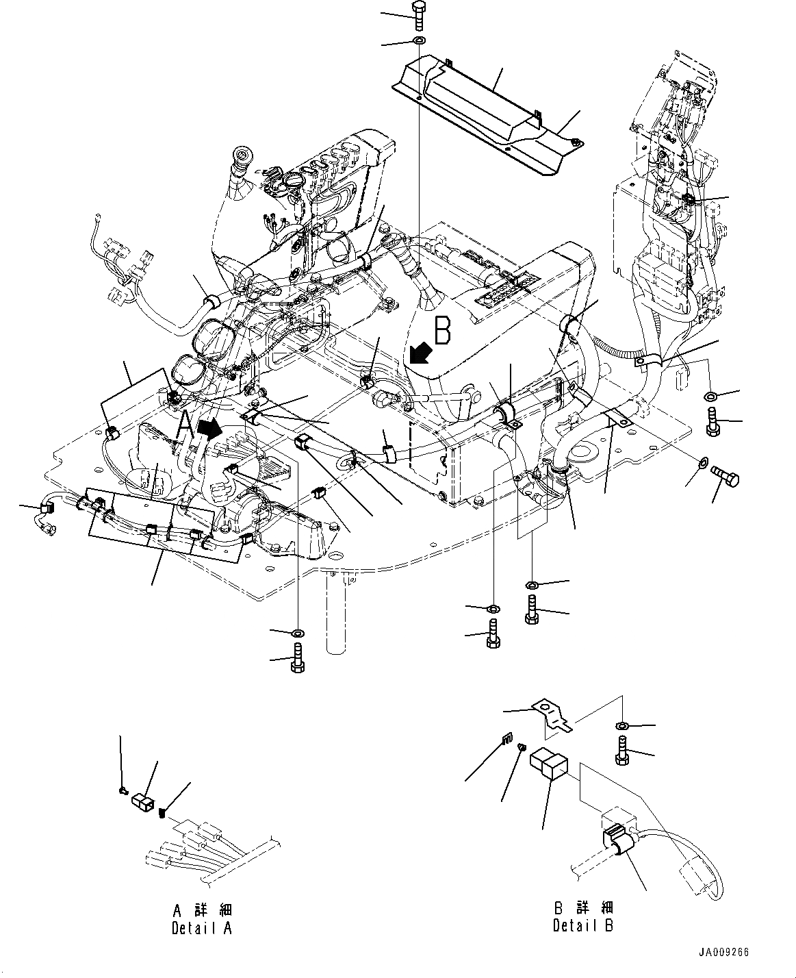 Схема запчастей Komatsu PC138US-8 - ОСНОВН. КОНСТРУКЦИЯ, ПОЛ ПРОВОДКА КРЕПЛЕНИЕ (№-) ОСНОВН. КОНСТРУКЦИЯ, AMP., ДЛЯ СТРАН ЕС