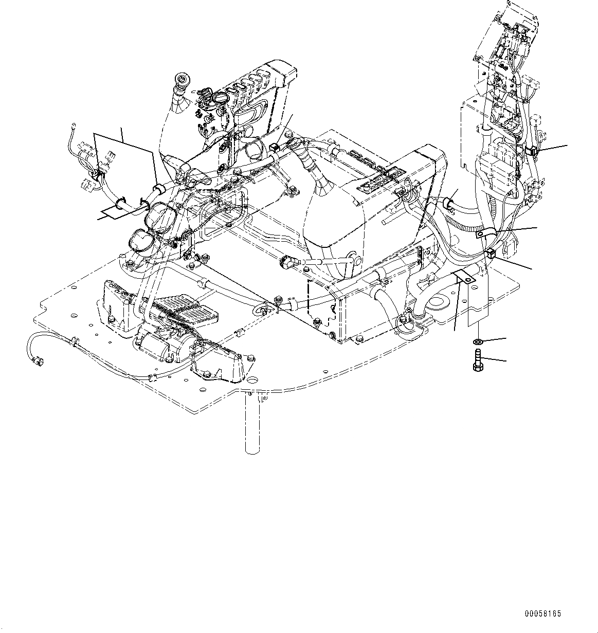 Схема запчастей Komatsu PC138US-8 - ПЕРЕДН. COVER, ПРОВОДКА КРЕПЛЕНИЕ (№-) ПЕРЕДН. COVER, БЕЗ ЭКСТРЕНН. РУЛЕВ. УПРАВЛЕНИЕ