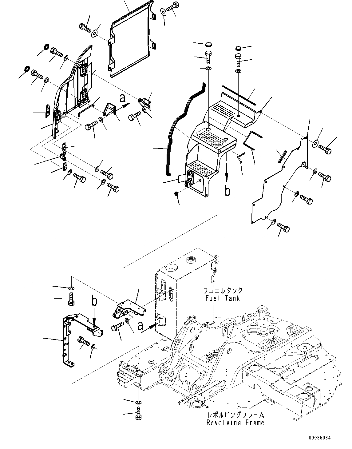 Схема запчастей Komatsu PC138US-8 - ПЕРЕДН. КРЫШКА(№-) ПЕРЕДН. COVER, С KUK OFFSET СТРЕЛА, СТУПЕНИ 