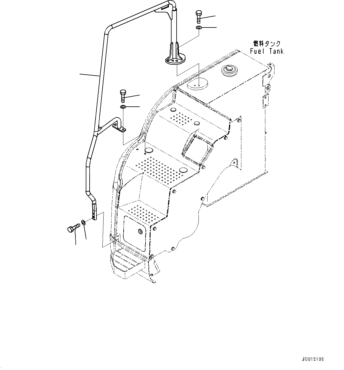 Схема запчастей Komatsu PC138US-8 - ПОРУЧНИ(№-) HANDRAIL