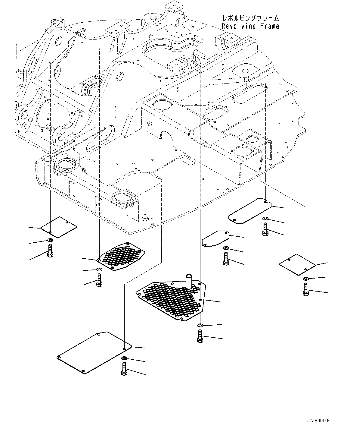 Схема запчастей Komatsu PC138US-8 - НИЖН. КРЫШКА (№-) НИЖН. КРЫШКА