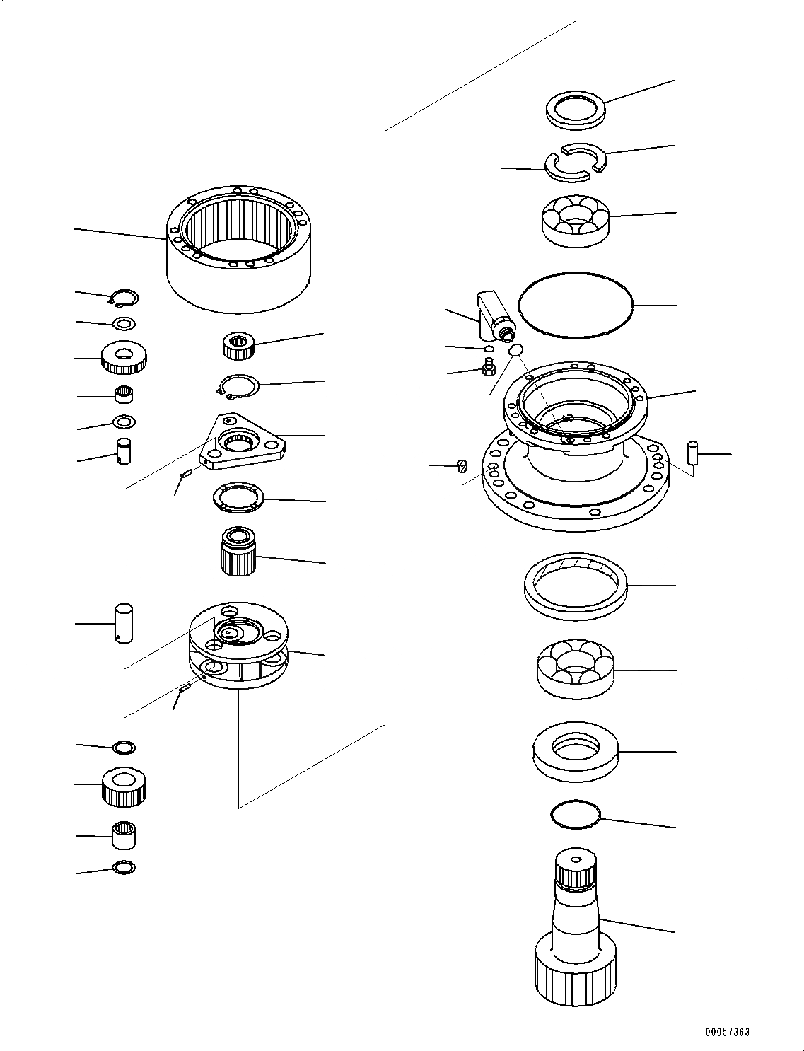 Схема запчастей Komatsu PC138US-8 - МЕХАНИЗМ ПОВОРОТА И МОТОР, КОРПУС (№-) МЕХАНИЗМ ПОВОРОТА И МОТОР