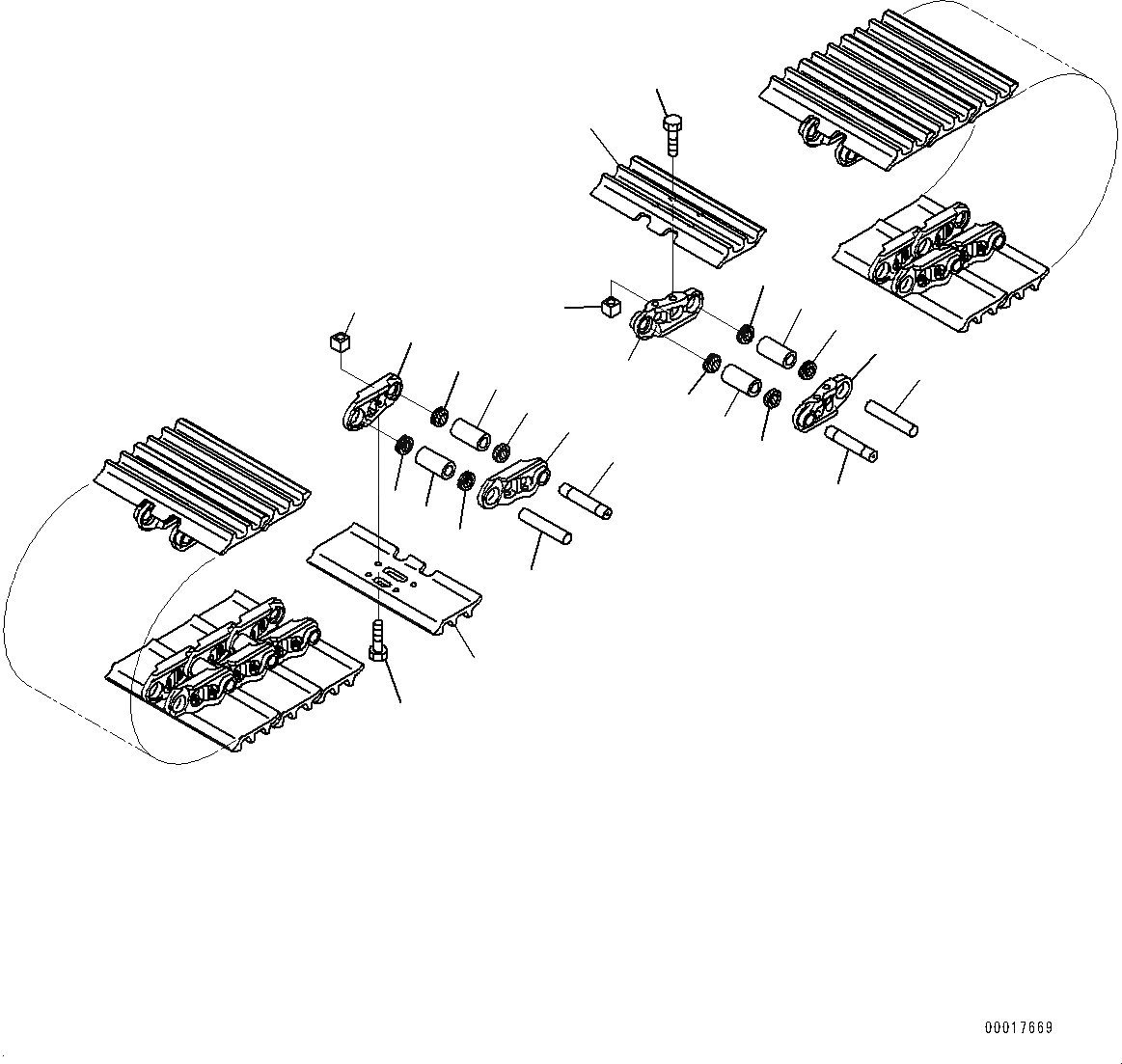 Схема запчастей Komatsu PC138US-8 - ГУСЕНИЦЫ ASSEMBLY (№-) ГУСЕНИЦЫ ASSEMBLY, ОТВЕРСТИЕD ТРОЙНОЙ ГРУНТОЗАЦЕП. SHOE, 7MM ШИР., СМАЗ. УПЛОТНЕНИЕED ТИП