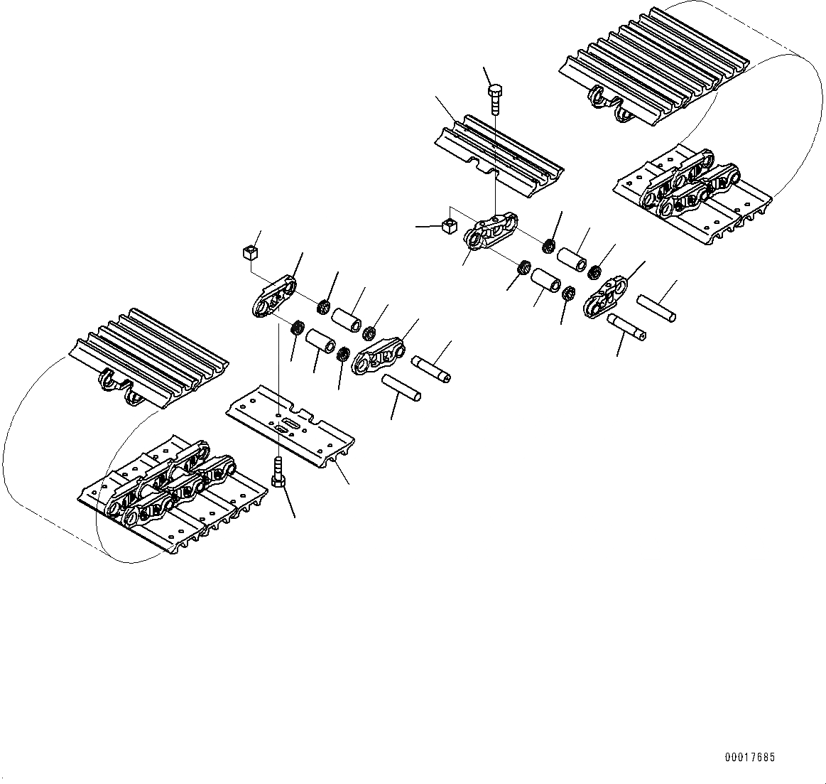 Схема запчастей Komatsu PC138US-8 - ГУСЕНИЦЫ ASSEMBLY (№-) ГУСЕНИЦЫ ASSEMBLY, ПОДУШКИ ДЛЯ АСФАЛЬТА SHOE, MM ШИР.