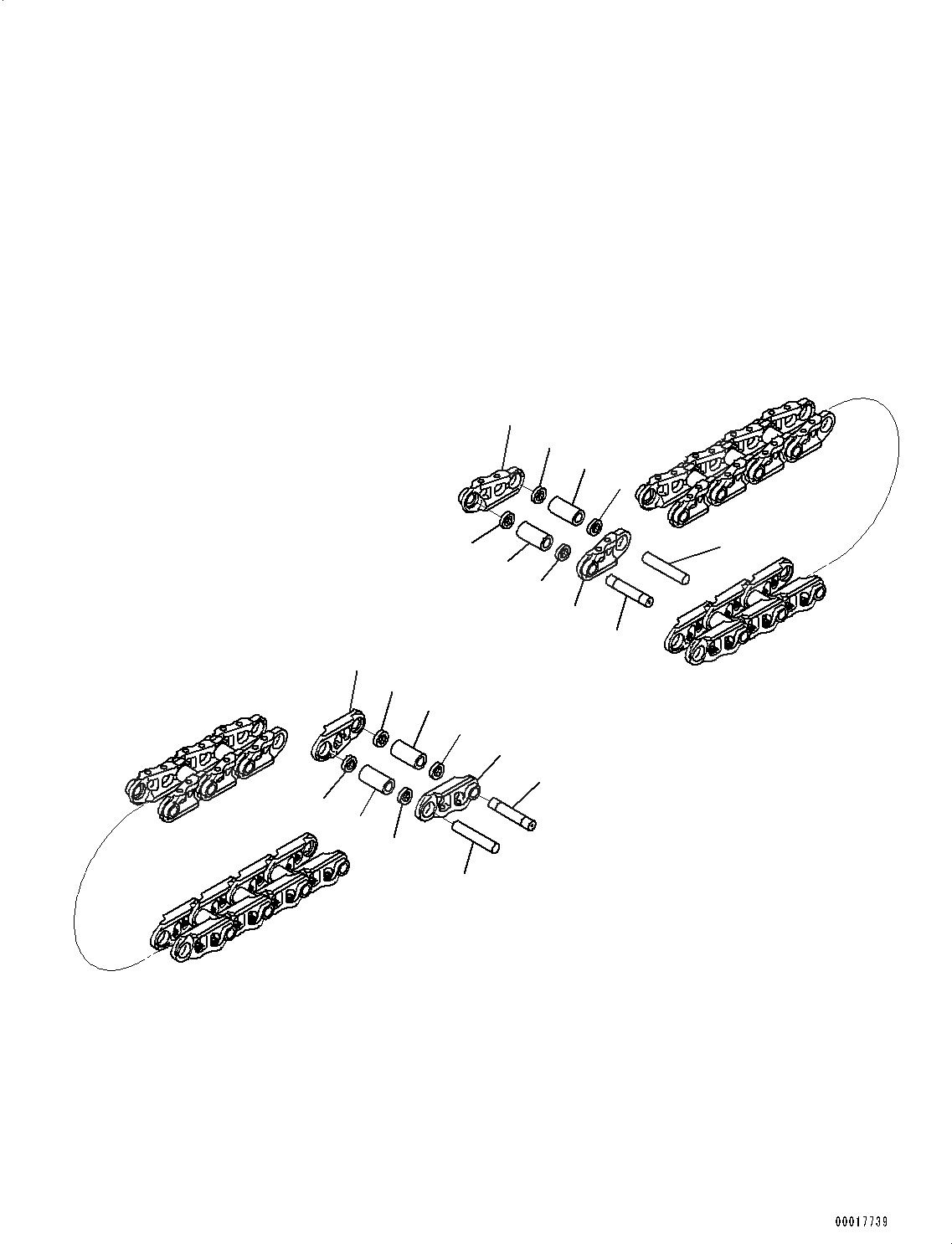 Схема запчастей Komatsu PC138US-8 - ГУСЕН. ЦЕПЬ ASSEMBLY (№-) ГУСЕН. ЦЕПЬ ASSEMBLY