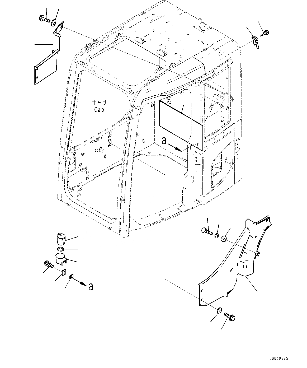 Схема запчастей Komatsu PC138USLC-8 - КАБИНА, КРЫШКА(№-) КАБИНА, КАБИНА ROPS, ПРАВ. И ЗАДН. ФИКС. ОКНА