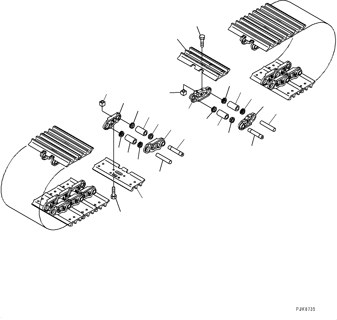 Схема запчастей Komatsu PC138USLC-8 - ГУСЕНИЦЫ ASSEMBLY (№-) ГУСЕНИЦЫ ASSEMBLY, ПОДУШКИ ДЛЯ АСФАЛЬТА SHOE, MM ШИР.