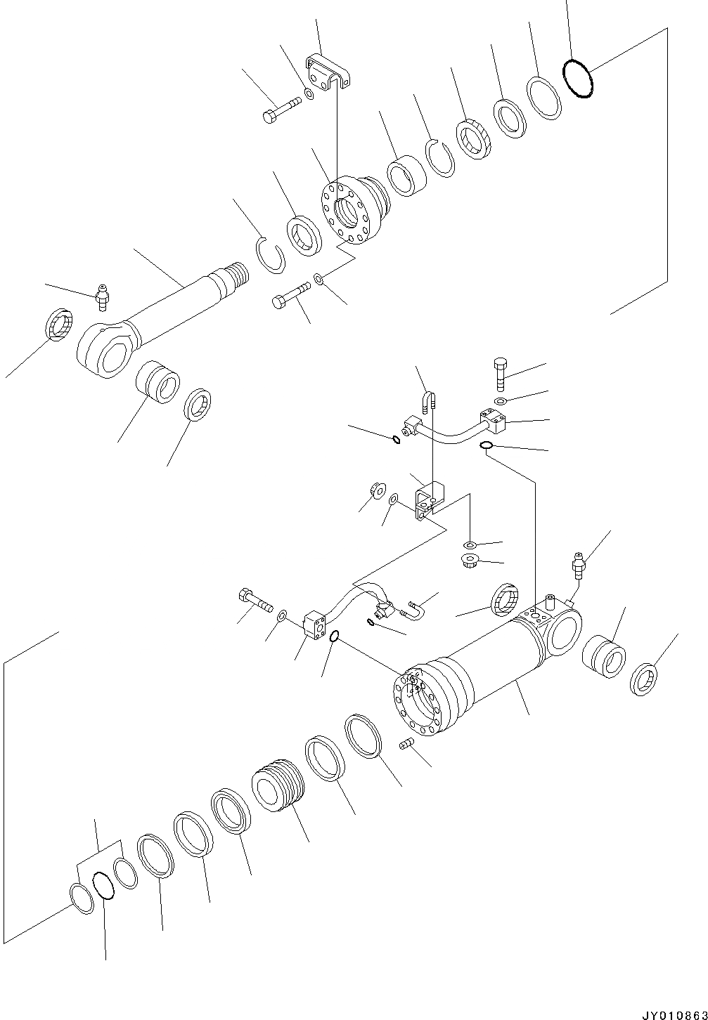 Схема запчастей Komatsu PC138USLC-8 - ЦИЛИНДР ОТВАЛА, ПРАВ. (№-) ЦИЛИНДР ОТВАЛА