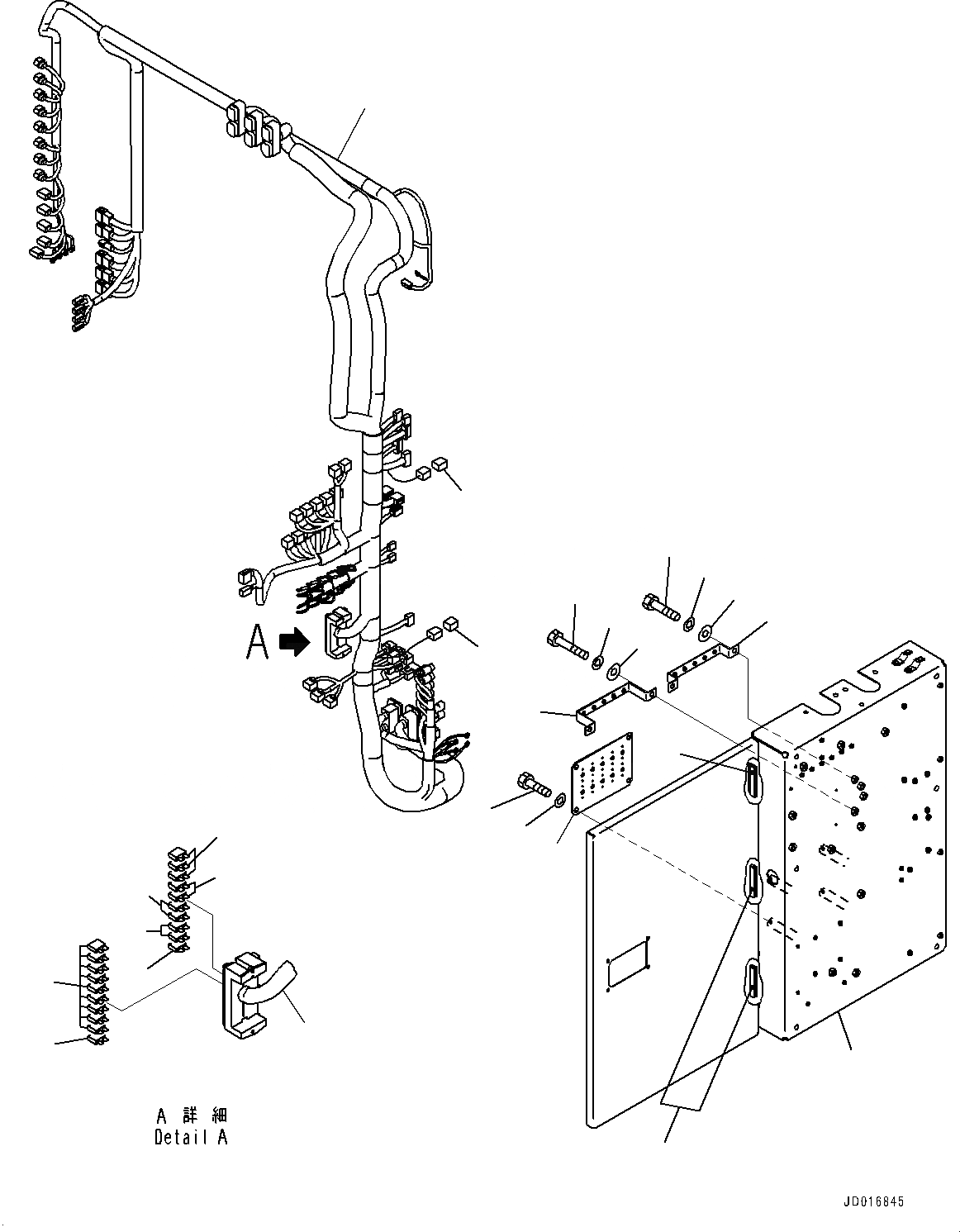 Схема запчастей Komatsu PC2000-8 - ЭЛЕКТРИКА, КАБИНА ОСНОВ., ПРОВОДКА И КОРПУС (№9-) ЭЛЕКТРИКА, ДЛЯ ПОГРУЗ., ВЫС. INTENSITY DISПОДАЧА(HID) ОСВЕЩЕНИЕ