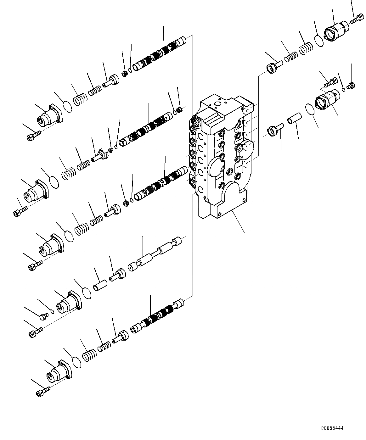 Схема запчастей Komatsu PC2000-8 - УПРАВЛЯЮЩ. КЛАПАН, ВНУТР. ЧАСТИ, ЛЕВ. (/9) (№-) УПРАВЛЯЮЩ. КЛАПАН, ЭКСКАВАТ.