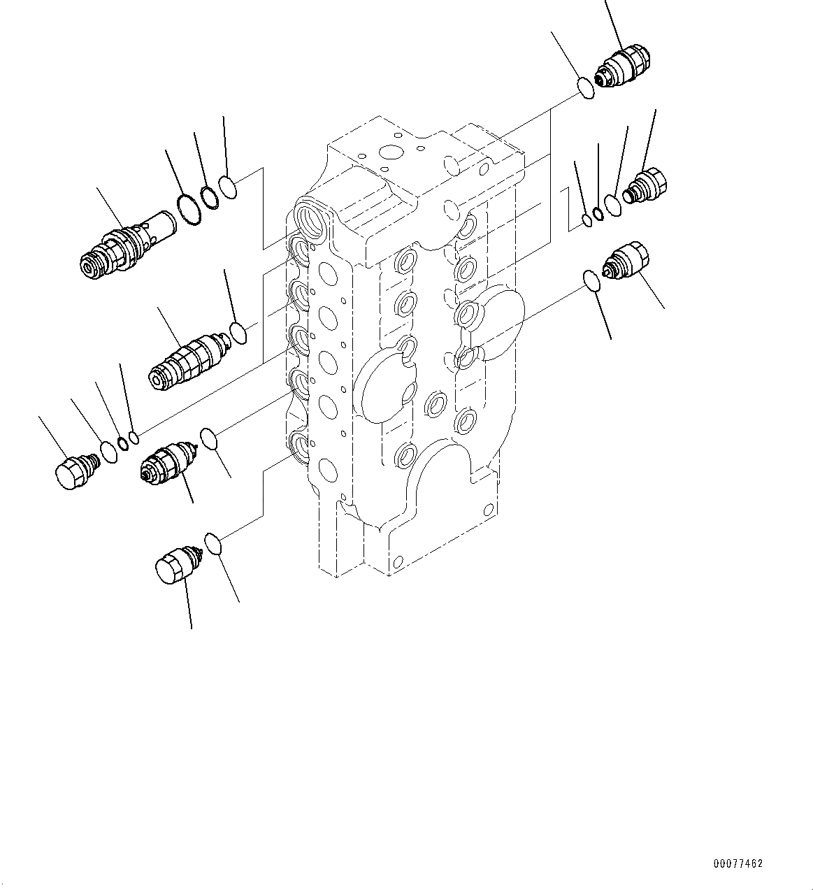 Схема запчастей Komatsu PC2000-8 - УПРАВЛЯЮЩ. КЛАПАН, ВНУТР. ЧАСТИ, ЛЕВ. (/9) (№-) УПРАВЛЯЮЩ. КЛАПАН, ДЛЯ ПОГРУЗ.