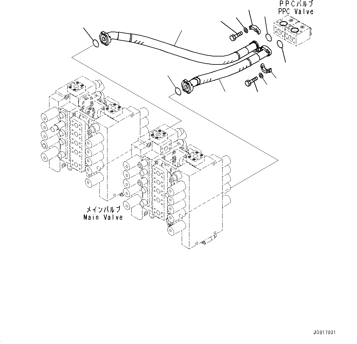 Схема запчастей Komatsu PC2000-8 - ВОЗВРАТ. ТРУБЫ, УПРАВЛЯЮЩ. КЛАПАН (№9-) ВОЗВРАТ. ТРУБЫ