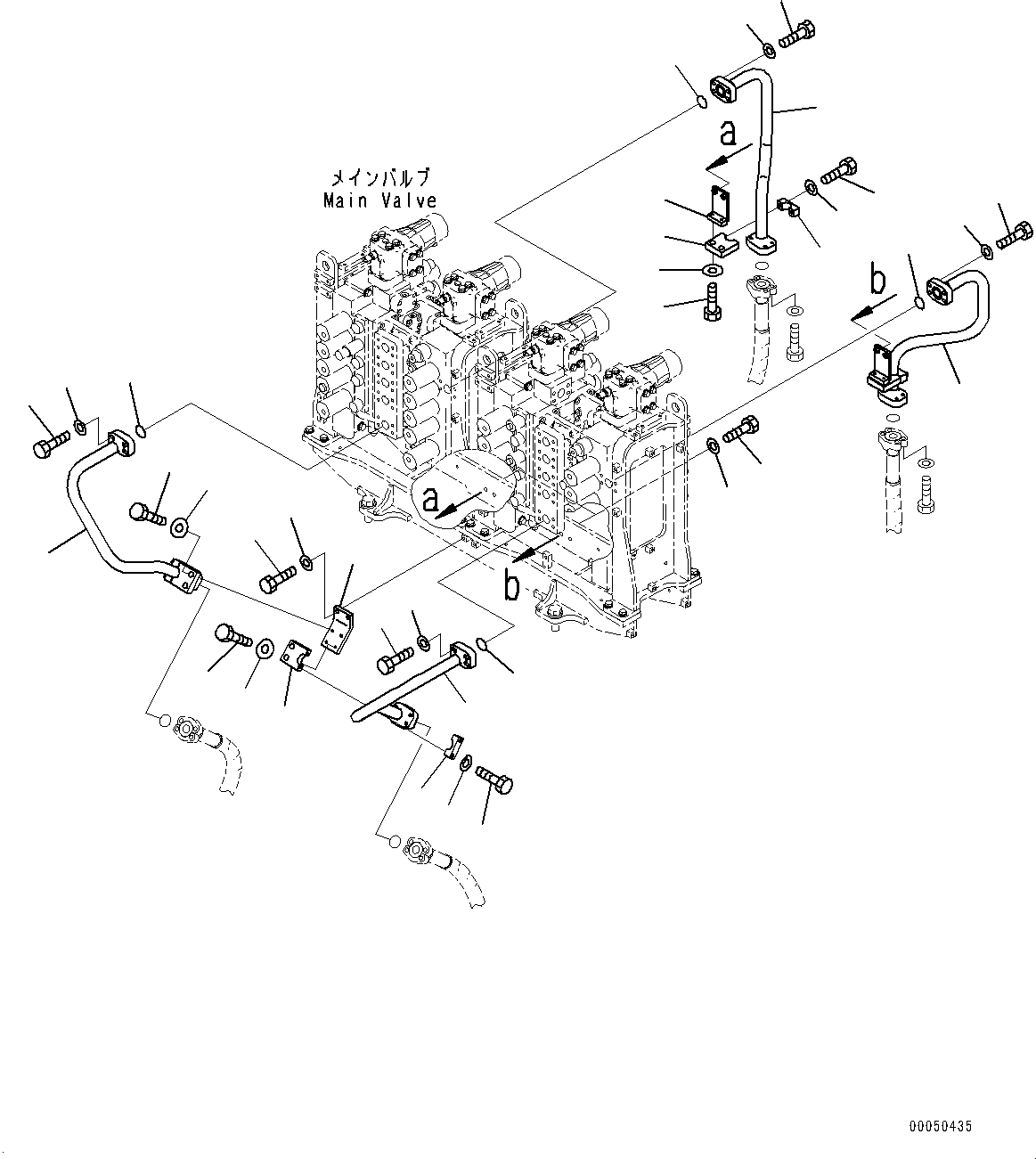 Схема запчастей Komatsu PC2000-8 - ХОД ТРУБЫ, ТРУБКА (№9-) ХОД ТРУБЫ