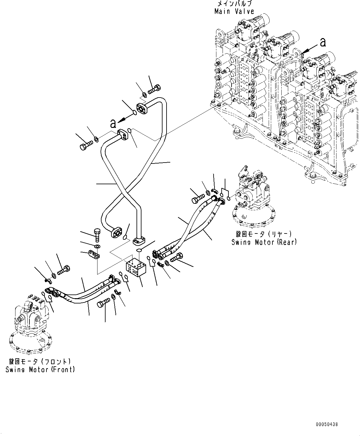 Схема запчастей Komatsu PC2000-8 - ПОВОРОТН. ТРУБЫ (№9-) ПОВОРОТН. ТРУБЫ