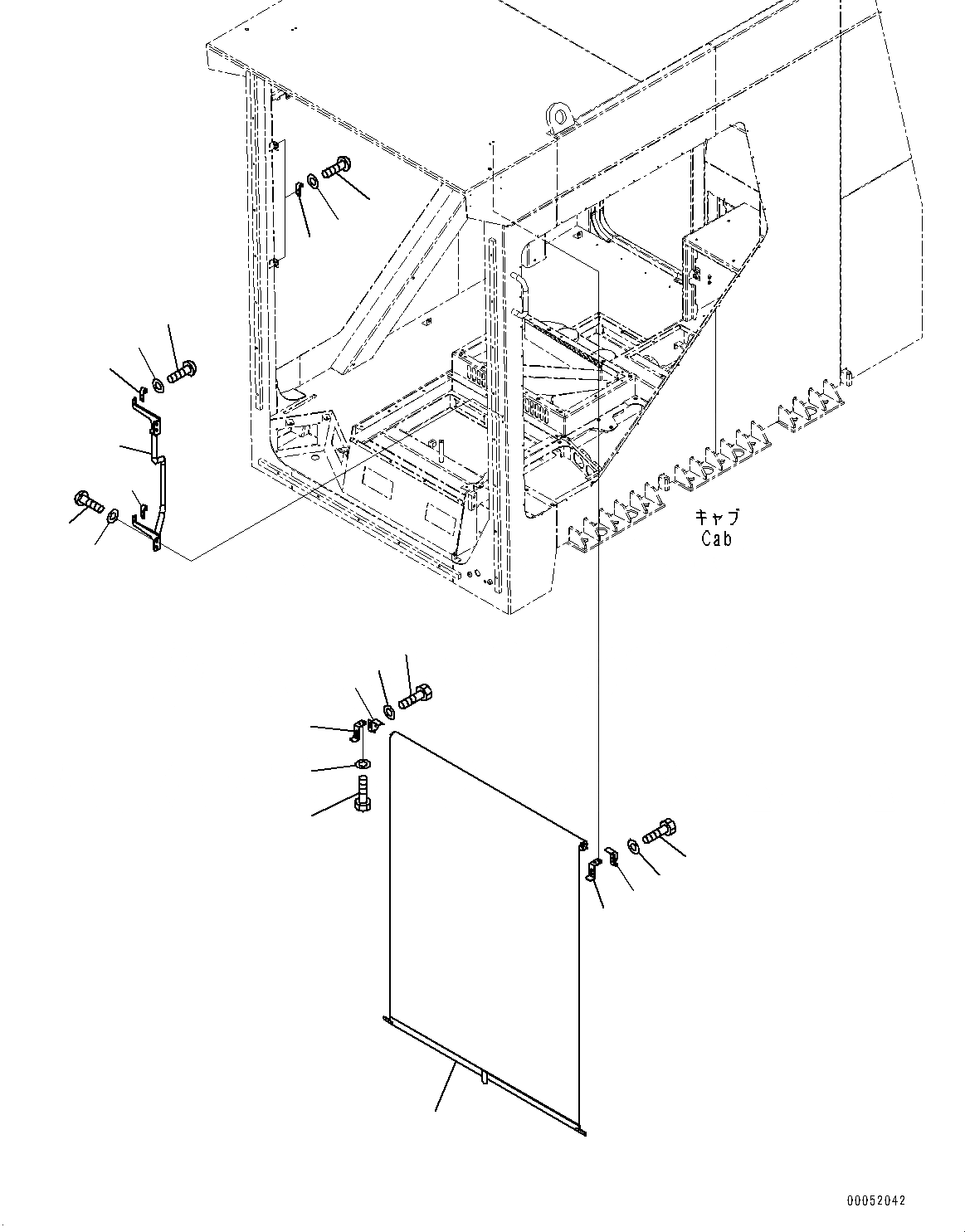 Схема запчастей Komatsu PC2000-8 - КАБИНА, CURTAIN (/) (№9-) КАБИНА, ПРЯМАЯ ЛОПАТА, НИЖН. РАЗГРУЗКА ТИП, С AMBER COLOR WARNING МИГАЛКА, AM-FM РАДИО ДЛЯ АЗИИ, ОГНЕТУШИТЕЛЬ