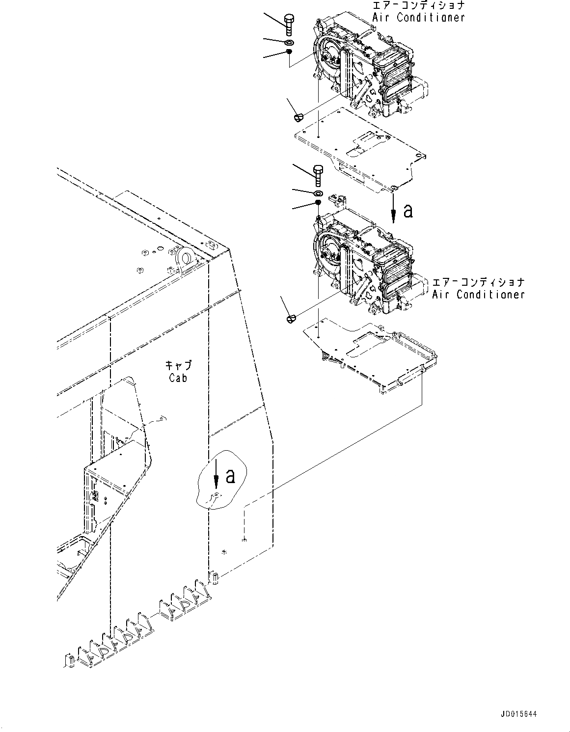 Схема запчастей Komatsu PC2000-8 - КАБИНА, БЛОК КОНДИЦИОНЕРА КРЕПЛЕНИЕ (№9-) КАБИНА, С ЗАДН.VIEW CAMERA, AMBER COLOR WARNING МИГАЛКА, AM-FM РАДИО ДЛЯ АЗИИ