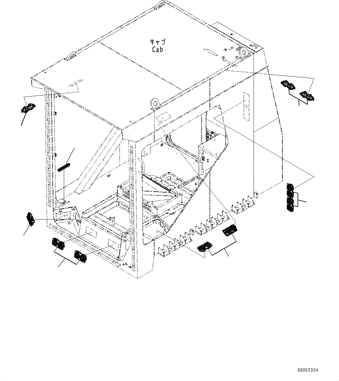 Схема запчастей Komatsu PC2000-8 - КАБИНА, РЕШЕТКА (№9-) КАБИНА, ПРЯМАЯ ЛОПАТА, НИЖН. РАЗГРУЗКА ТИП, С AMBER COLOR WARNING МИГАЛКА, КАБИНА ПЕРЕДН. ПОЛН. ЗАЩИТА, AM-FM РАДИО ДЛЯ СЕВ. АМЕРИКИ, FIR