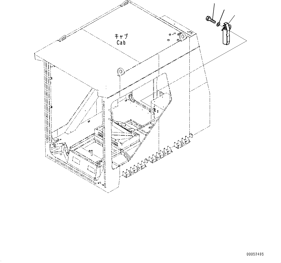 Схема запчастей Komatsu PC2000-8 - КАБИНА, ОГНЕТУШИТЕЛЬ (№9-) КАБИНА, С AMBER COLOR WARNING МИГАЛКА, AM-FM РАДИО ДЛЯ АЗИИ