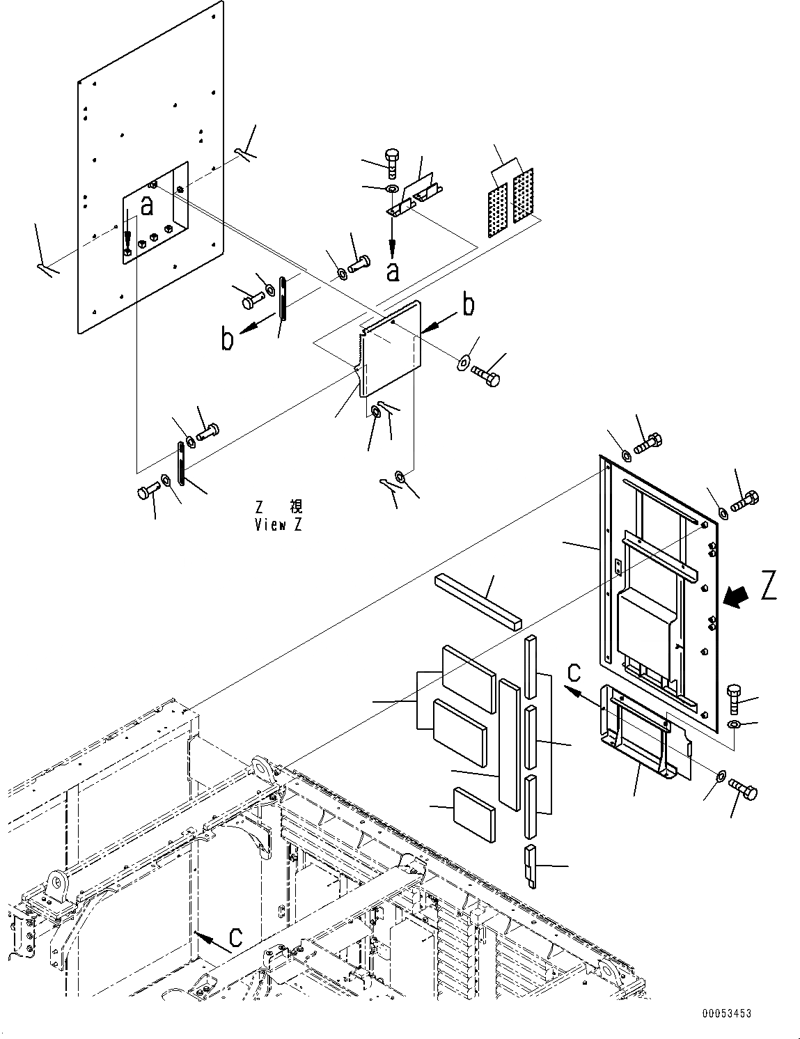 Схема запчастей Komatsu PC2000-8 - КАПОТ, COVER, ПРАВ. (№9-) КАПОТ