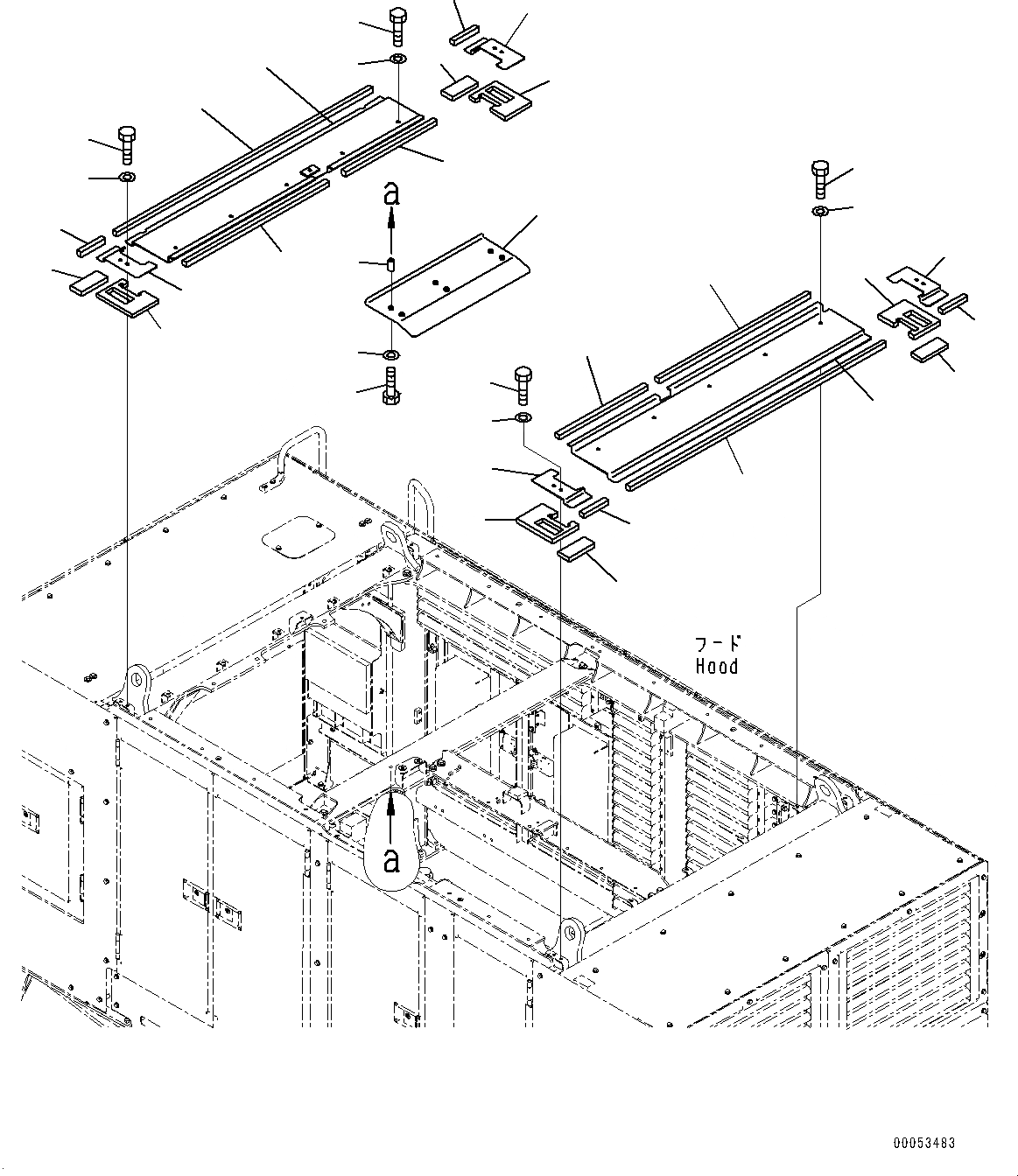 Схема запчастей Komatsu PC2000-8 - КАПОТ, КРЫШКА(№9-) КАПОТ