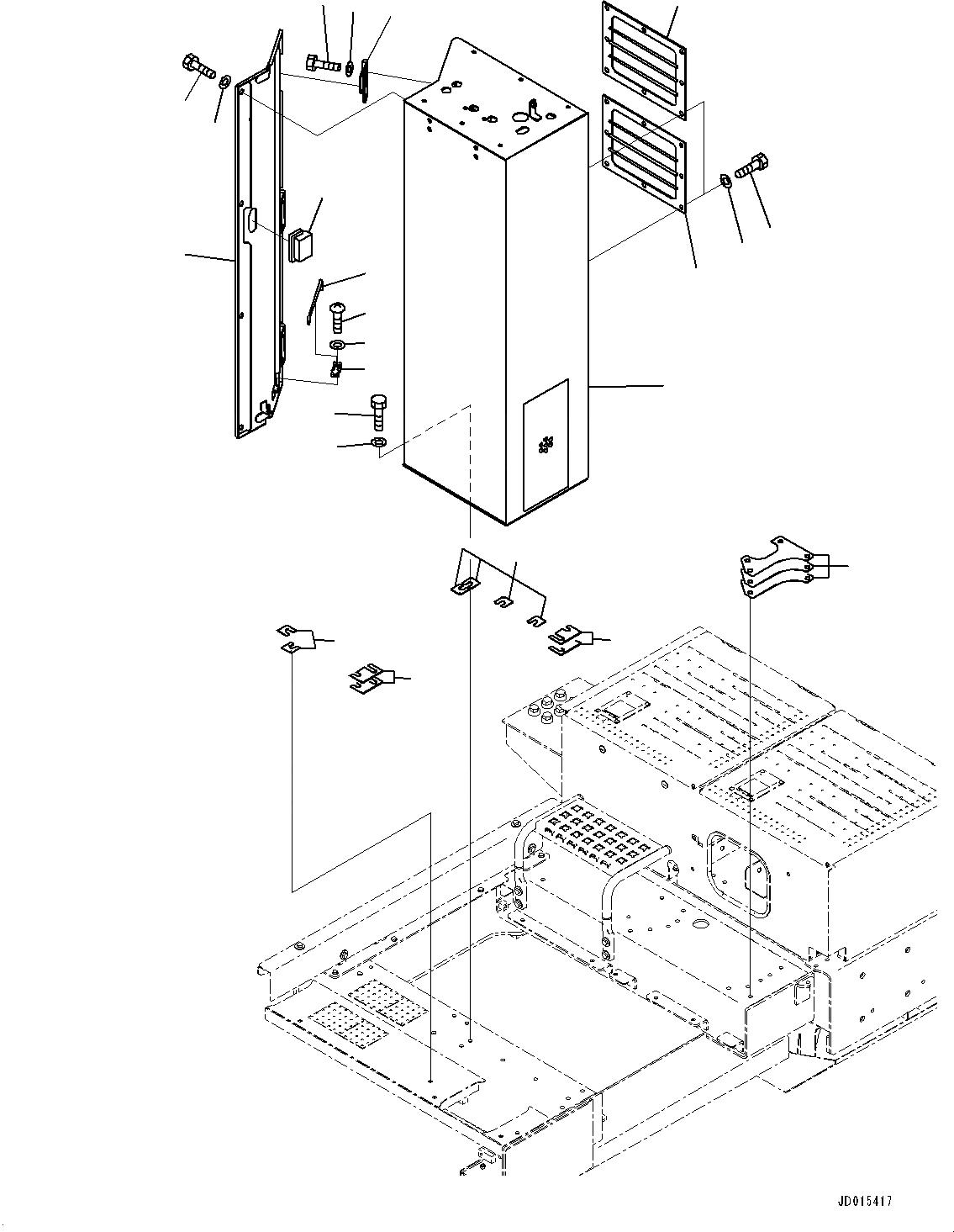 Схема запчастей Komatsu PC2000-8 - ЛЕВ. COVER, КОНДЕНСАТОР КОРПУС (№9-) ЛЕВ. COVER, POWER ASSIST ЛЕСТНИЦА, ЛЕВ.